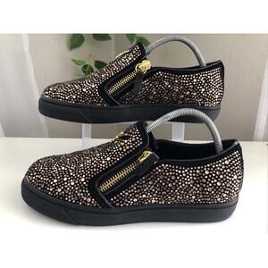 Giuseppe Zanotti, Mens Sneakers/Shoes, 9.5 US, Black Leather, Bling! euro 42 P12